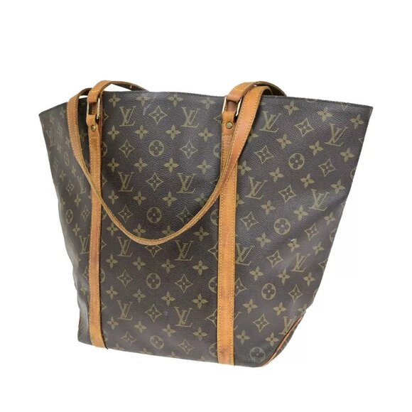 LOUIS VUITTON Sac Shopping Shoulder Tote Bag Monogram Leather - Picture 1 of 16